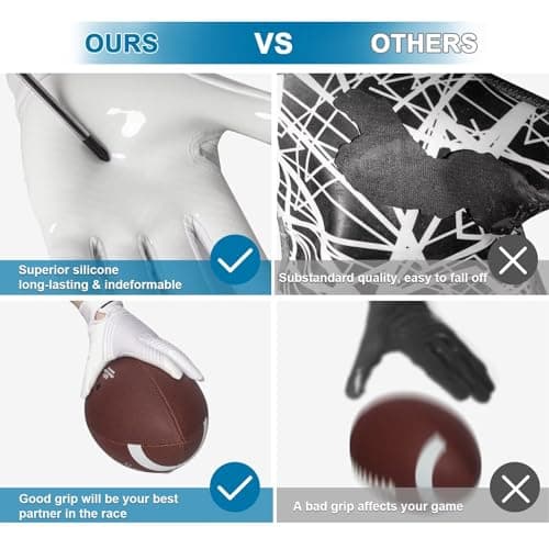 Football Gloves for Men, Youth, and Adults with Super Tacky Grip