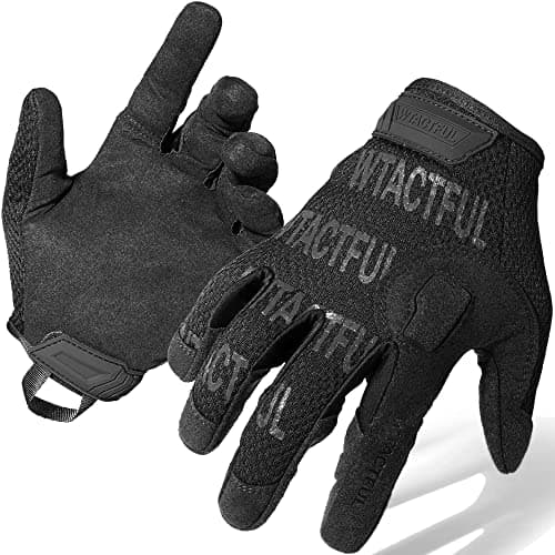 Tactical Men's Full Finger Gloves for Airsoft & Paintball — Black