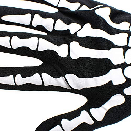 Joy Join Skeleton Gloves for Halloween Costumes Black