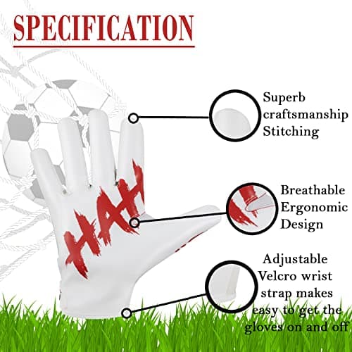 Super Sticky Silicone Grip Football Gloves for Adults & Boys