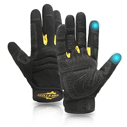 AIGEVTURE Women's Breathable Touch Screen Gloves, Pink, Large — Black-grip