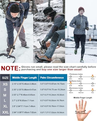 RIGWARL 10℉ 3M Waterproof Gloves, 7 Layer Thermal Warm for Men & Women(XL Grey)