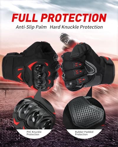 Touchscreen Motorcycle Gloves - Anti-Slip Hard Knuckle Riding Gloves