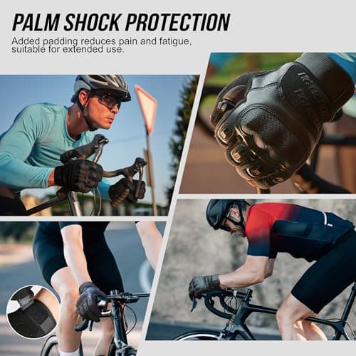 Men's Motorcycle Gloves with Touchscreen Compatibility Soft Palm Pads