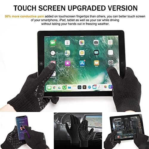 TRENDOUX Winter Gloves for Men & Women - Touch Screen Warm Knit Gloves for Cold Weather