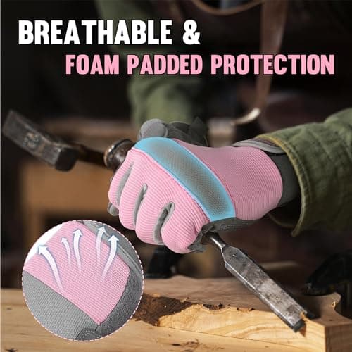 HANDLANDY Women's Touch Screen Safety Work Gloves for Yardwork Gardening