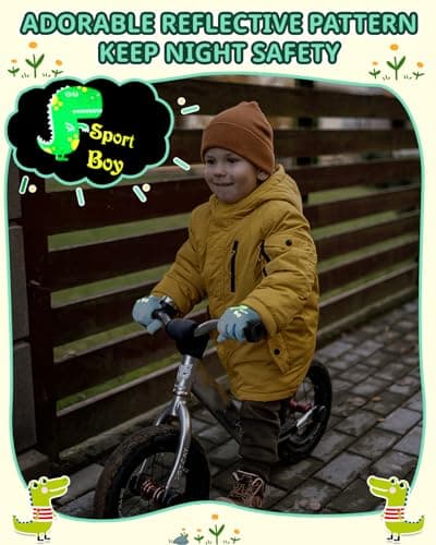 RIGWARL Kids Winter Fleece Gloves Water Repellent Lightweight