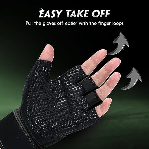Men's & Women's Workout Gloves - Full Palm Pad, Wrist Support, Enhanced Grip, Fitness Training