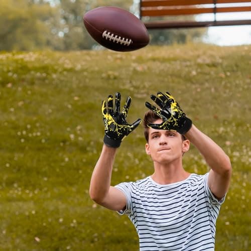 Youth Football Gloves for Kids - Excellent Grip Receiver Gloves