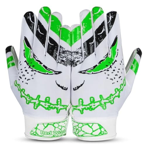 RED WORLD Football Gloves for Youth and Adult, Sticky Receiver Gloves — Green