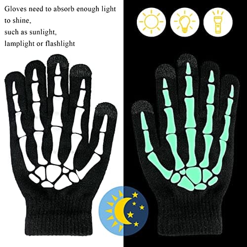 Lousye Halloween Skull Gloves - Touch Screen Warm Skeleton Gloves
