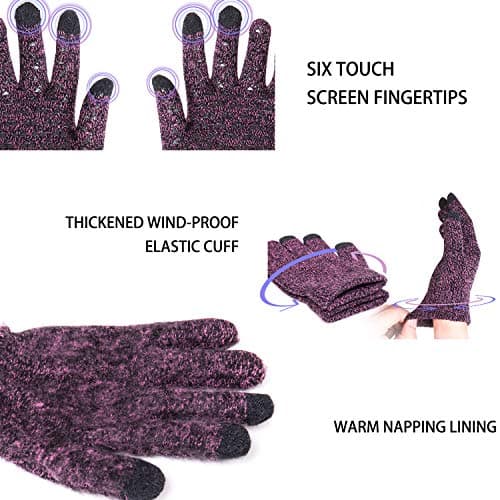 TRENDOUX Winter Gloves for Men & Women - Touch Screen Cold Weather Thermal Knit Gloves