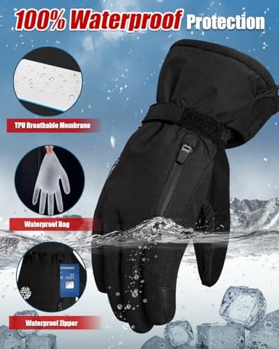 RIGWARL Men's & Women's Waterproof Touchscreen Ski Gloves with 3M Thinsulate Insulation