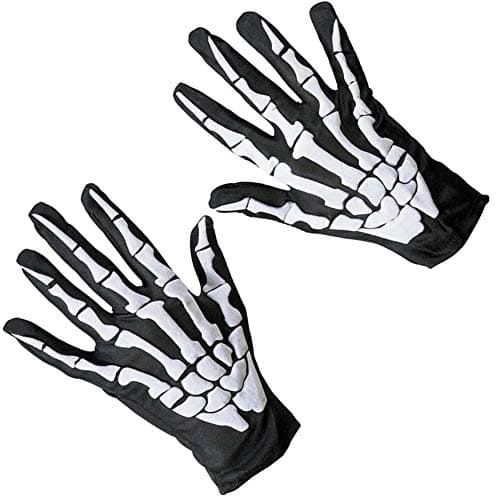 Ghost White Skull Gloves for Adult Halloween Costume Accessories