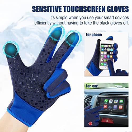 Zhanmai 3-Pair Outdoor Winter Touchscreen Gloves for Men & Women Windproof Waterproof Thermal