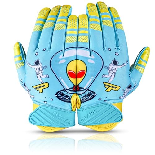 GripPro Tech Alien Grip Infinite Pro Football Gloves – Endless Game — Sea Green & Yellow Alien