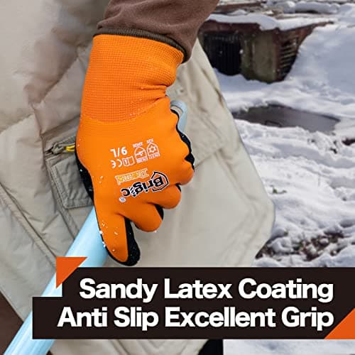 Brigic Men's Waterproof Winter Work Gloves, Insulated for 0℃