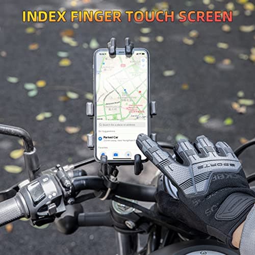 ROCKBROS Dirt Bike Gloves with Touch Screen Knuckle Protection Black