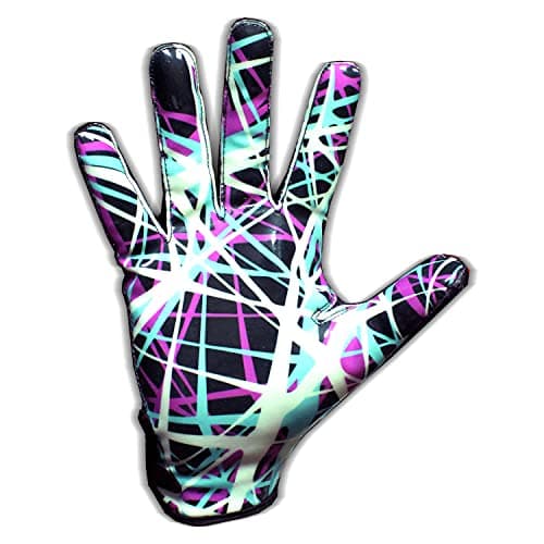 Tacky Grip Jester Cross Eyes Football Gloves - Adult & Youth Sizes