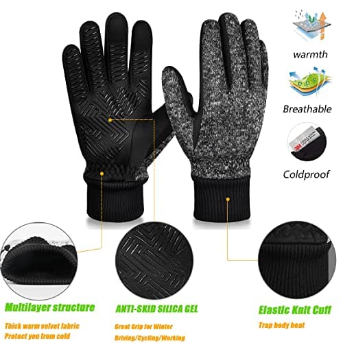 MOREOK Winter Gloves -10°F 3M Thinsulate Touch Screen Ski Bike Gloves