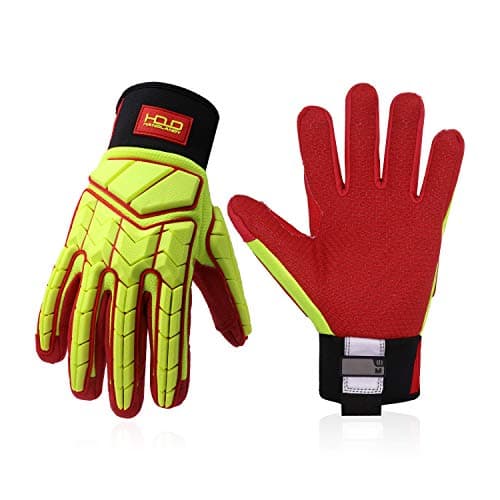 Handlandy Heavy Duty Impact Gloves, SBR Padding, TPR Protector — Yellow