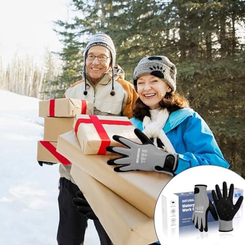 NATURALRISE 100% Waterproof Gloves, Men & Women, Winter Work Gloves, Grey X-Large