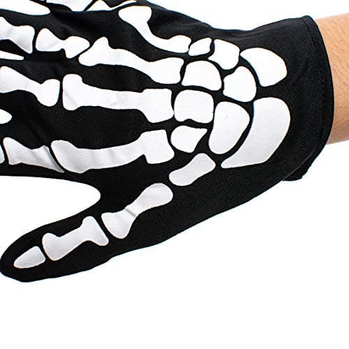 Joy Join Skeleton Gloves for Halloween Costumes Black