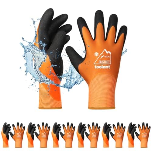 OriStout Men's & Women's Waterproof Winter Gloves, Touchscreen, Freezer Insulated for Cold Weather — Orange