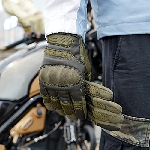 AXBXCX Men's Motorcycle Gloves - Touchscreen Capable, Ultimate Protection, Durable for Outdoor Activities