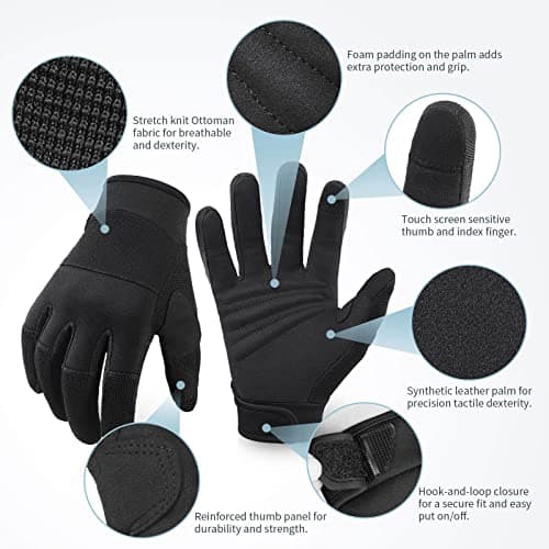 OZERO Touchscreen Gloves for Men and Women: Dexterity, Firm Grip, Light Duty