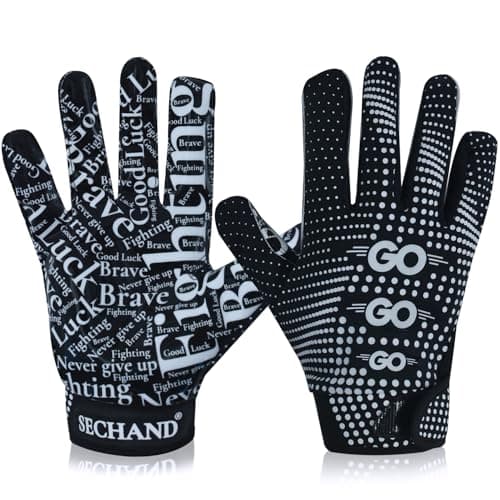 Non-Slip Breathable Football Gloves for Youth and Teen Training — Black