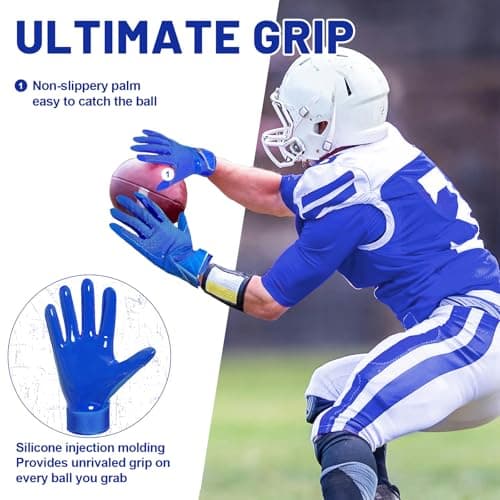 RIGWARL Breathable Lightweight Blue Football Gloves for Men