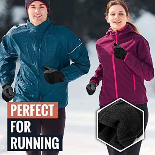 OZERO Winter Touchscreen Gloves for Men: Warm, Windproof, Water Resistant Running & Hiking Gloves