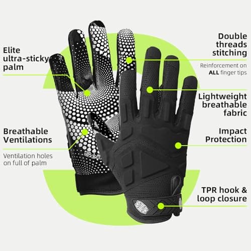 Seibertron Gel-Filled Anti-Impact football gloves for Adults and Youth
