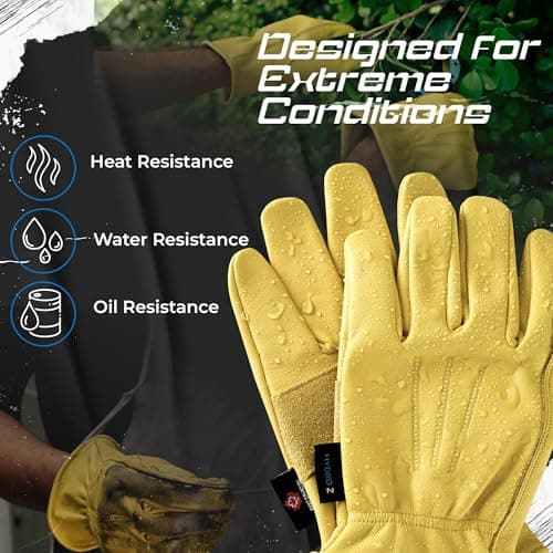 FCI Heavy Duty Cowhide Leather Safety Gloves | Waterproof (Unlined, Medium)