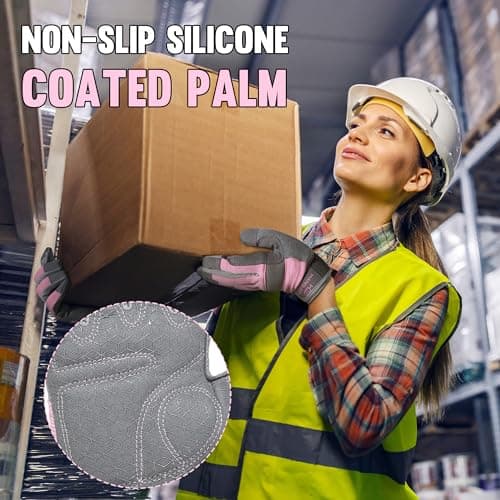 HANDLANDY Women's Touch Screen Safety Work Gloves for Yardwork Gardening