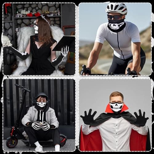 Whaline Skeleton Gloves & Skull Face Masks for Halloween