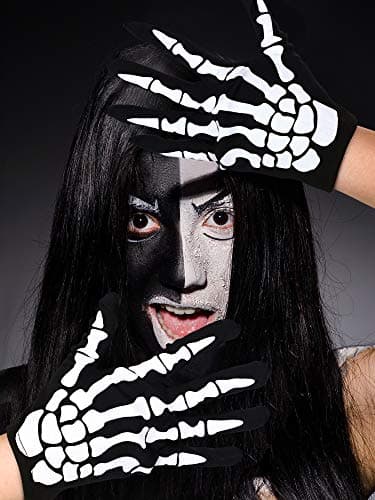 Boao Halloween Skeleton Gloves for Cosplay Party Props