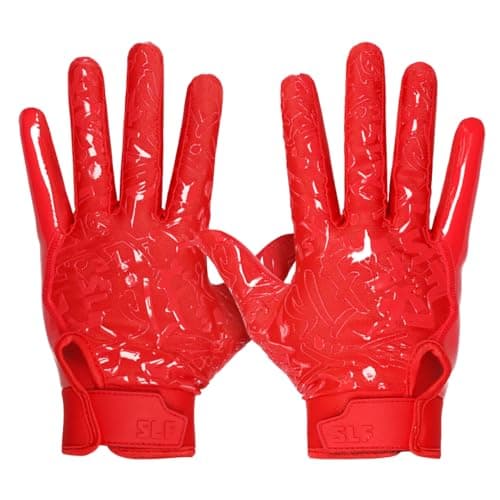 Sticky Football Gloves for Receivers — Hue Red