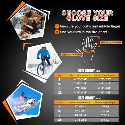 ihuan Winter Gloves for Men and Women, Waterproof and Windproof Touchscreen Finger Warm Thermal