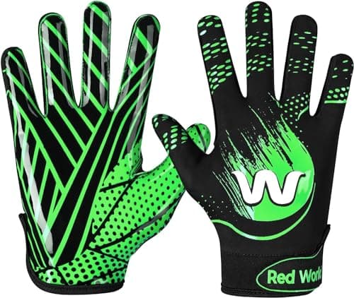 RED WORLD Sticky Football Gloves for Youth and Adults