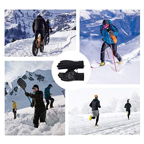 Jeniulet Men's 100% Waterproof Winter Gloves -30℉ Warm Windproof Touch Screen