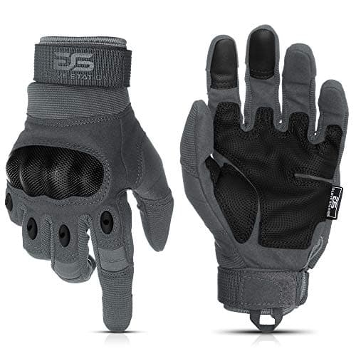 Tactical Shooting Gloves for Men and Women with Touchscreen - Durable and Comfortable — Gray - Hard Knuckle