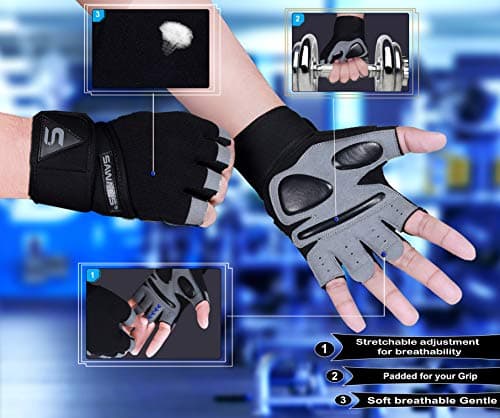 Breathable Workout Gloves for Men & Women - Gym Weight Lifting Support Padded