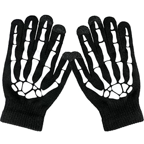 Lousye Halloween Skull Gloves - Touch Screen Warm Skeleton Gloves