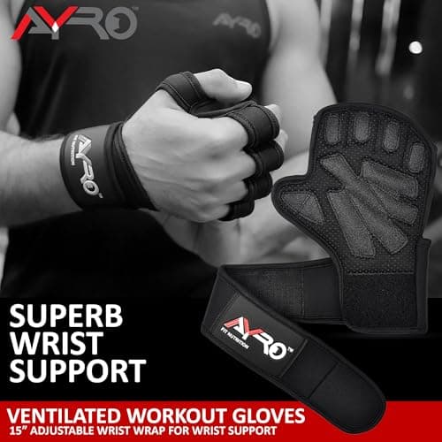 AYRO Ventilated Workout Gloves for Men & Women - Weightlifting Gym Gloves