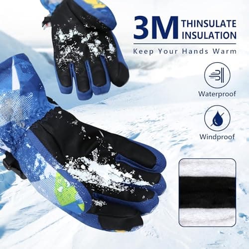 Odtmger Warmest Waterproof & Breathable Ski Gloves, Perfect for Men & Women in Cold Weather