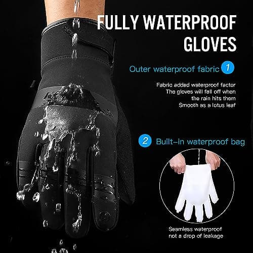 KynciLOR Women's Waterproof Winter Gloves for Cold Weather Snow Touchscreen Compatible