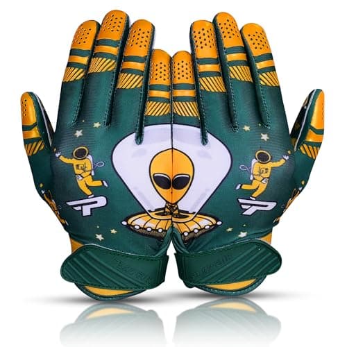 GripPro Tech Alien Grip Infinite Pro Football Gloves – Endless Game — Green Alien