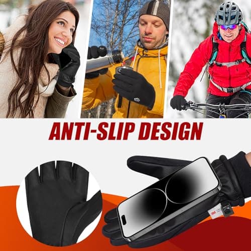 Winter Gloves for Men and Women; Touch Screen, Water-Resistant, and Windproof - Ideal for Outdoor Activities